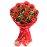 Lovable Red 12 Red Roses Bunch